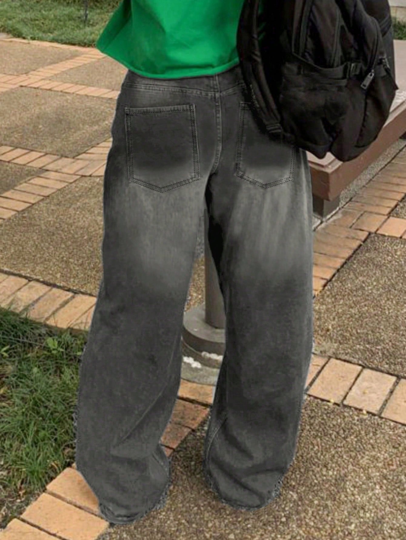 Women'S Loose Casual Straight Leg Mid-Waist Jeans, New European and American Street Style, Spring/Autumn